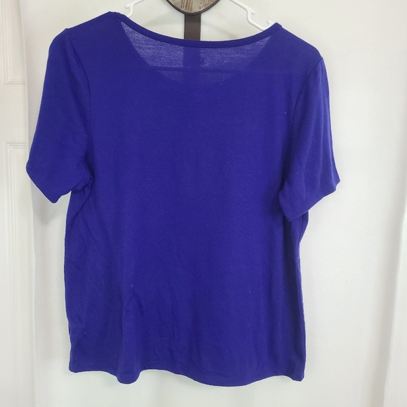 (1428) So Girls Short Sleeve Lama Motif T-Shirt, Size: 18 1/2 Color: Blue - Picture 12 of 15